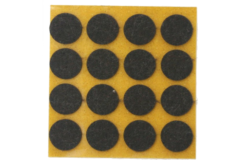 Ronde zelfklevende viltjes 50 mm bruin – 8 stuks per blister